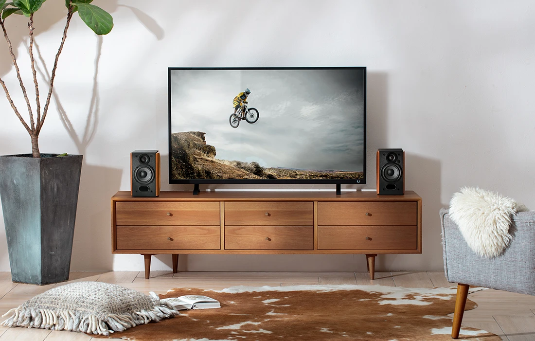 Kolonėlės Edifier R1380DB 2.0, Bluetooth, Belaidė jungtis, Rudos spalvos aprašymas - Prekės nuotrauka