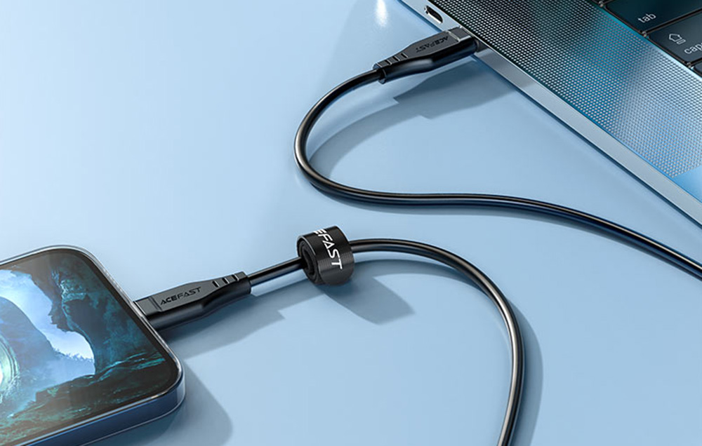 USB MFI laidas Acefast C3-01, USB-C do Lightning, 30 W, 1,2 m (juodas) aprašymas - Prekės nuotrauka