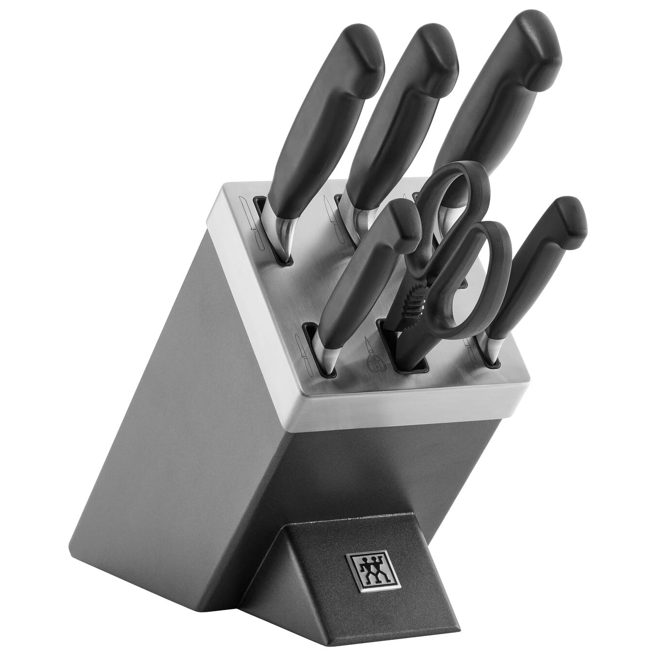 Zwilling Four Star 7 peilių rinkinys su bloku, pilkos spalvos aprašymas - Prekės nuotrauka