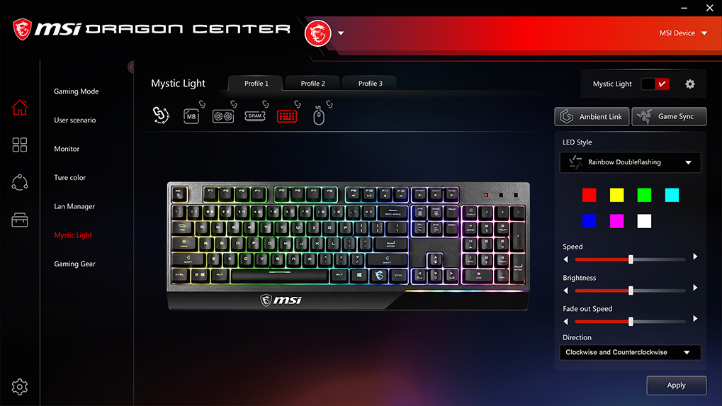 MSI Vigor GK30 Klaviatūra žaidimams, US išdėstymas, su laidu, Juodas aprašymas - Prekės nuotrauka