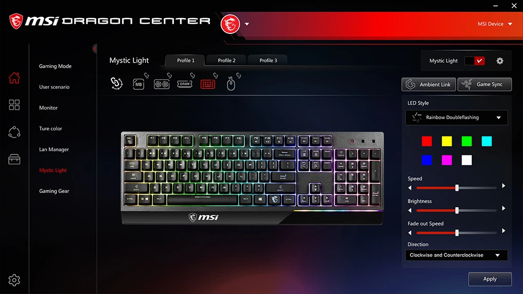 MSI Vigor GK30 Klaviatūra žaidimams, US išdėstymas, su laidu, Juodas aprašymas - Prekės nuotrauka