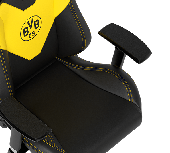Žaidimų kėdė Noblechairs EPIC Borussia Dortmund Edition PU-Leather Gaming Chair aprašymas - Prekės nuotrauka