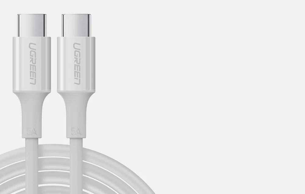 Laidas USB-C kištukas į USB-C kištukas 2.0 UGREEN US300, 2m (baltas) aprašymas - Prekės nuotrauka