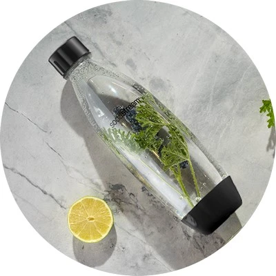 Buteliukai SodaStream Fuze, 1l, juodi, 2 vnt aprašymas - Prekės nuotrauka