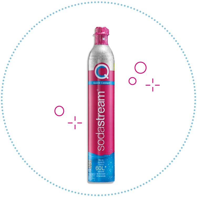 SodaStream Quick Connect CO2 angliarūgštės cilindras 60L, rožinis aprašymas - Prekės nuotrauka