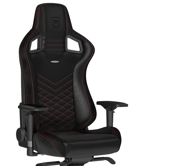 Žaidimų kėdė Noblechairs EPIC PU-Leather Gaming Chair, Juoda-raudona aprašymas - Prekės nuotrauka