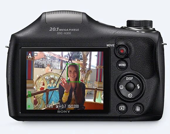 Sony Cyber-shot DSC-H300 Bridge camera, 20.1 MP, Optical zoom 35 x, Digital zoom 2 x, ISO 3200, Ekranas diagonal 7.62 cm, Video recording, Juodas aprašymas - Prekės nuotrauka