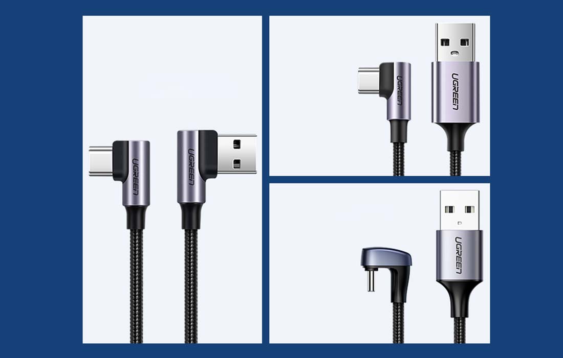Kampinis kabelis iš USB į USB-C UGREEN US176, 3A, 0.5 m (juodas) aprašymas - Prekės nuotrauka Kampinis kabelis iš USB į USB-C UGREEN US176, 3A, 0.5 m (juodas) aprašymas - Prekės nuotrauka