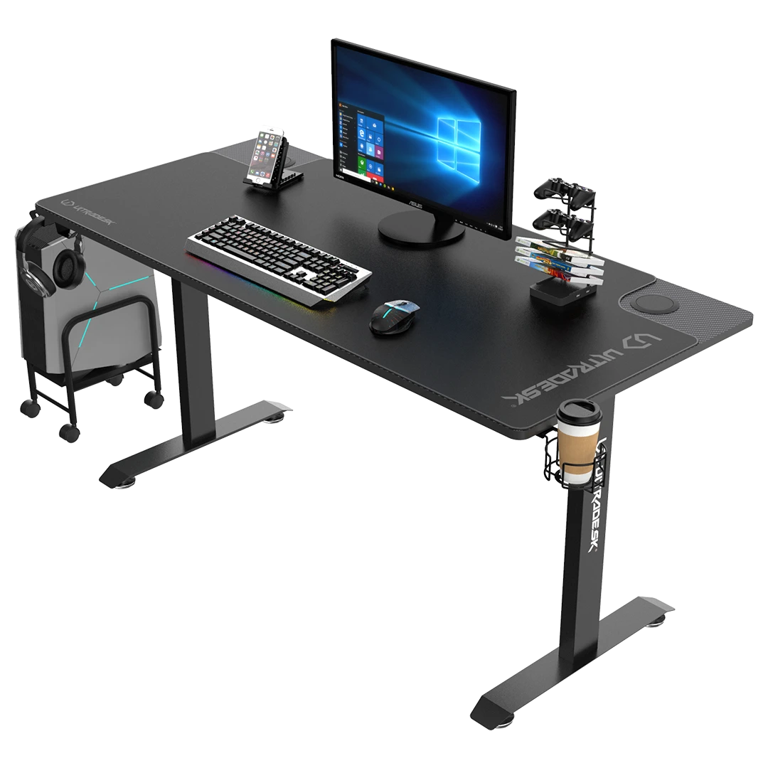 Žaidimų stalas Ultradesk Momentum, 152,5 x 70 cm, juodas aprašymas - Prekės nuotrauka