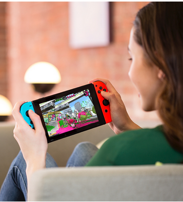 Nintendo Switch (Raudona / Mėlyna) aprašymas - Prekės nuotrauka