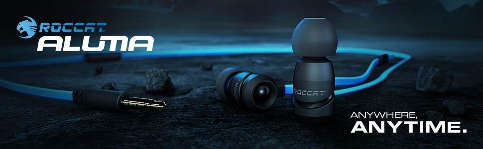 Į ausis įkišamos Ausinės Žaidimams Roccat Aluma, Juoda-mėlyna aprašymas - Prekės nuotrauka