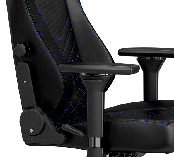 Žaidimų kėdė Noblechairs HERO PU-Leather Gaming Chair, Juoda-mėlyna aprašymas - Prekės nuotrauka