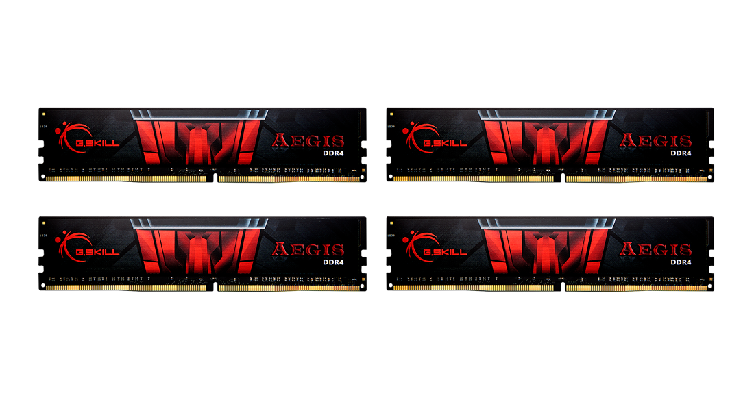 RAM G.SKILL F4-3200C16Q-32GIS G.Skill Aegis DDR4 32GB (4x8GB) 3200MHz CL16 1.35V XMP 2.0 aprašymas - Prekės nuotrauka