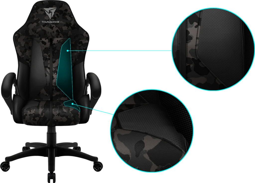 Žaidimų kėdė ThunderX3 BC1 CAMO Gaming Chair, Mėlyna aprašymas - Prekės nuotrauka