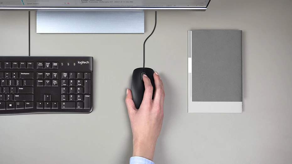 Pelė Logitech B110 Silent, Juoda aprašymas - Prekės nuotrauka