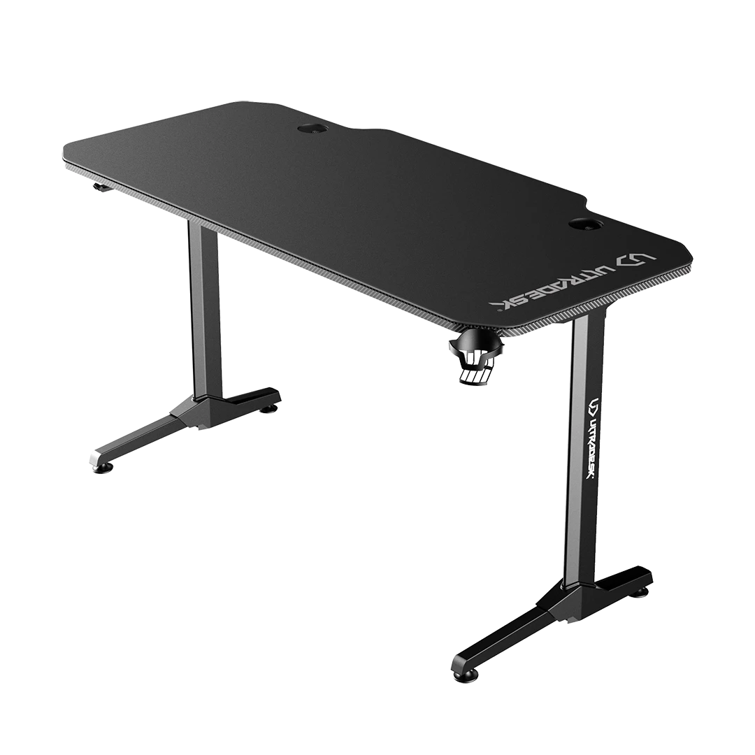 Žaidimų stalas Ultradesk Frag Gaming Desk, Juodas su juodu kilimėliu aprašymas - Prekės nuotrauka