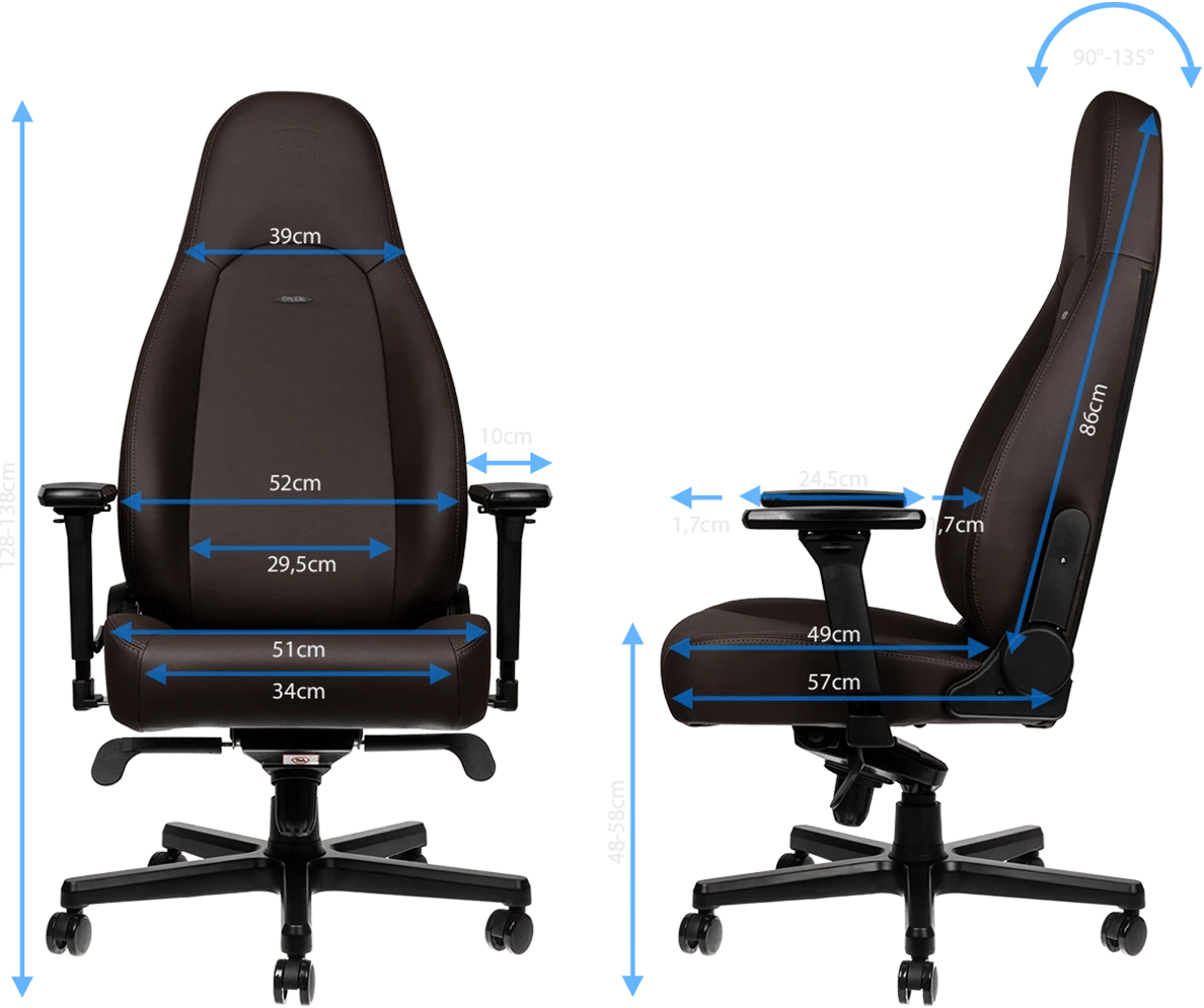 Žaidimų kėdė Noblechairs ICON Java Edition Vinyl / PU hybrid leather Gaming Chair aprašymas - Prekės nuotrauka