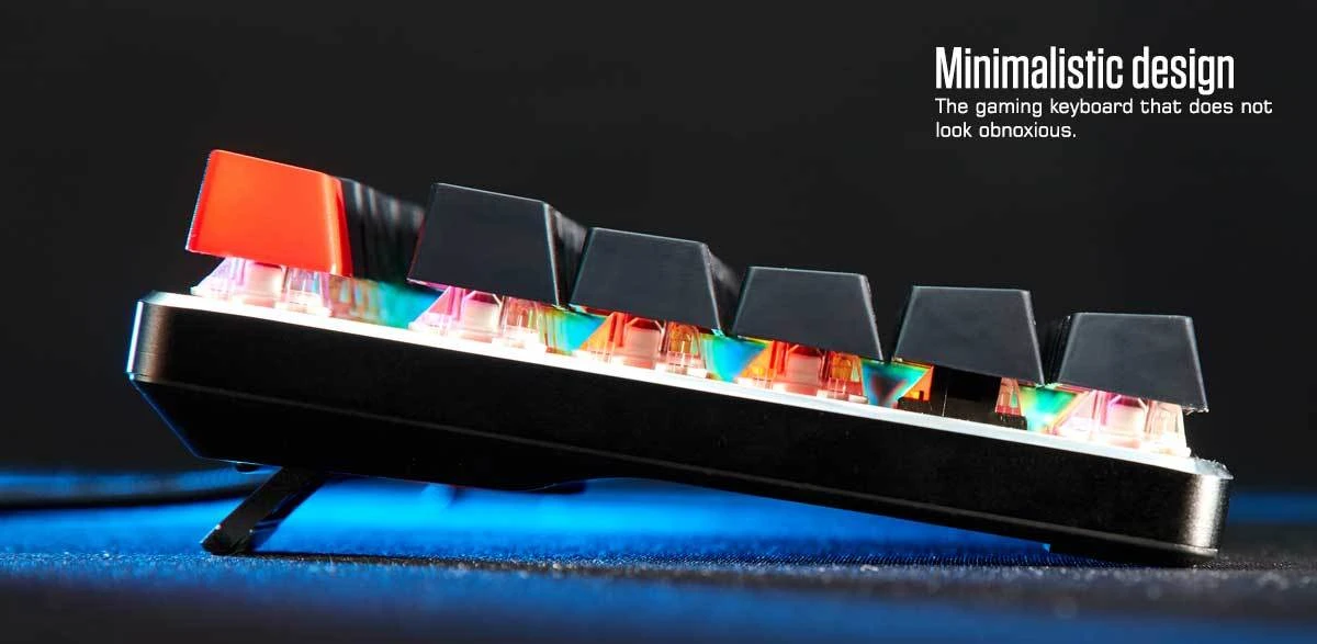 Glorious Klaviatūra Compact GMMK-COMPACT-BRN, ANSI US išdėstymas, Gateron Brown Switch aprašymas - Prekės nuotrauka