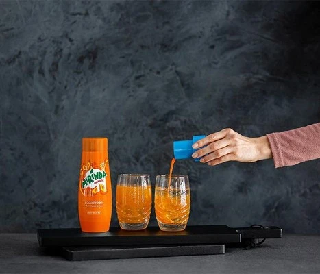 Mirinda skonio SodaStream sirupas, 440ml aprašymas - Prekės nuotrauka
