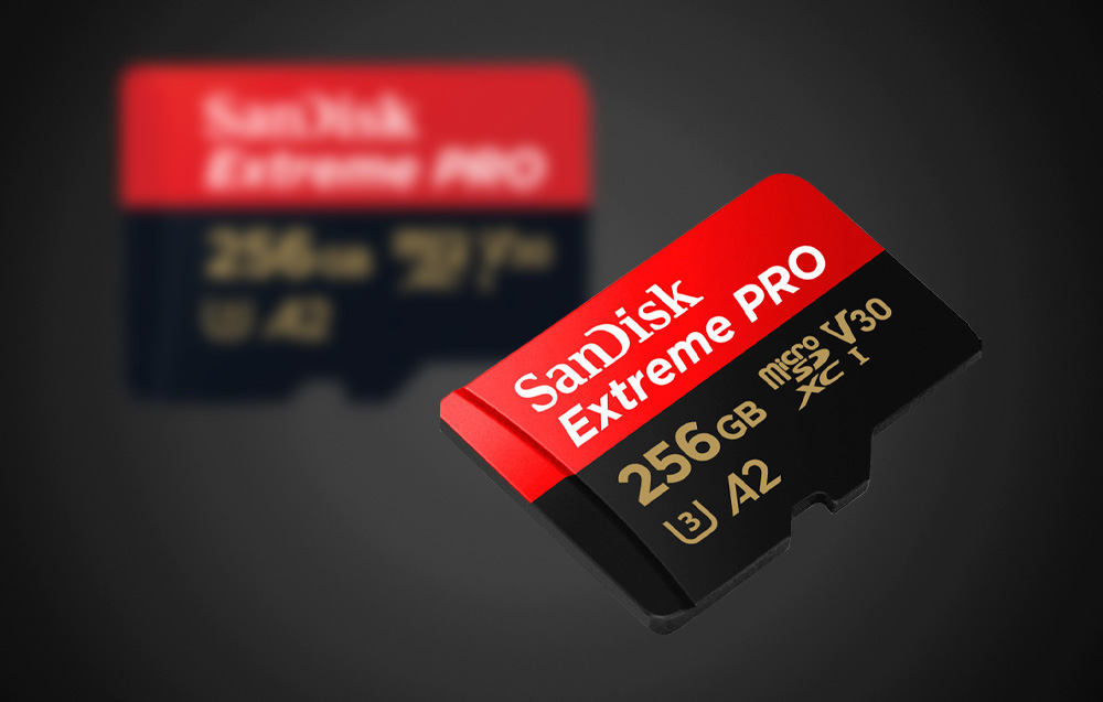 Atminties kortelė SanDisk microSDXC Extreme Pro 256GB 200/140 MB/s A2 C10 V30 UHS-I U3 aprašymas - Prekės nuotrauka