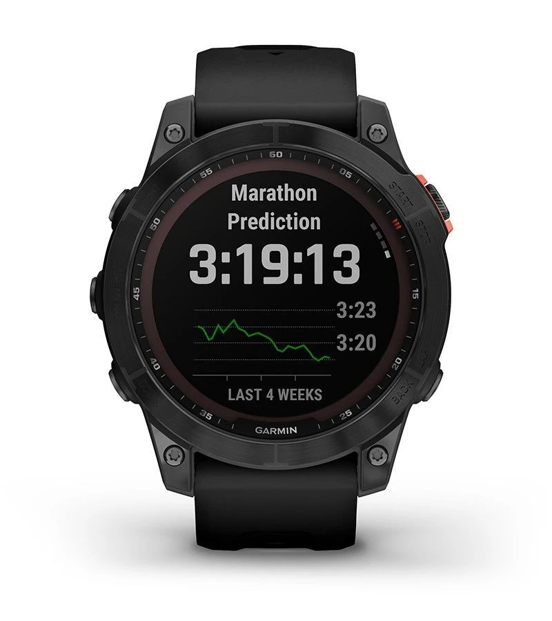 Išmanusis laikrodis Garmin fenix 7 Solar, Pilkos skalūno spalvos, su juodos spalvos silikoniniu dirželiu (Ekspozicinė prekė) aprašymas - Prekės nuotrauka