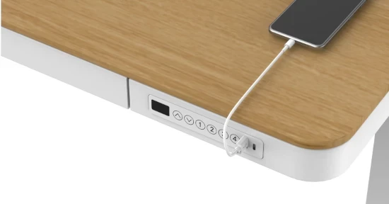 Tuckano rašomasis stalas su elektriniu aukščio reguliavimu ET119W-C, Baltos/Ąžuolo spalvos aprašymas - Prekės nuotrauka