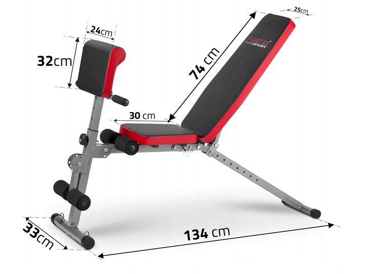 Sulankstomas suoliukas pratimams Neo-Sport NS-213 aprašymas - Prekės nuotrauka