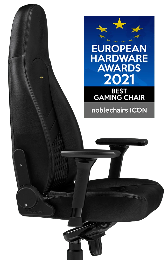 Žaidimų kėdė Noblechairs ICON Real leather Gaming Chair, Cognac-Juoda aprašymas - Prekės nuotrauka