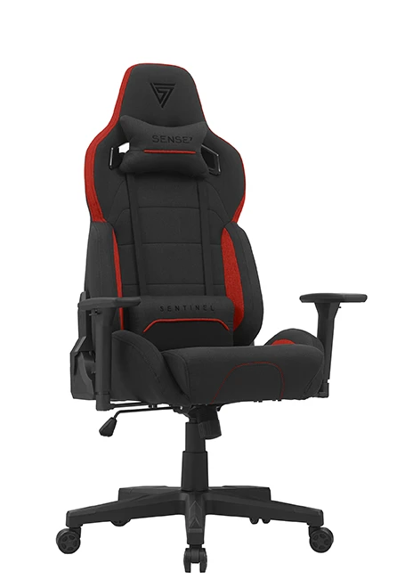 Žaidimų kėdė Sense7 Sentinel fabric  Gaming Chair, Juoda-raudona aprašymas - Prekės nuotrauka