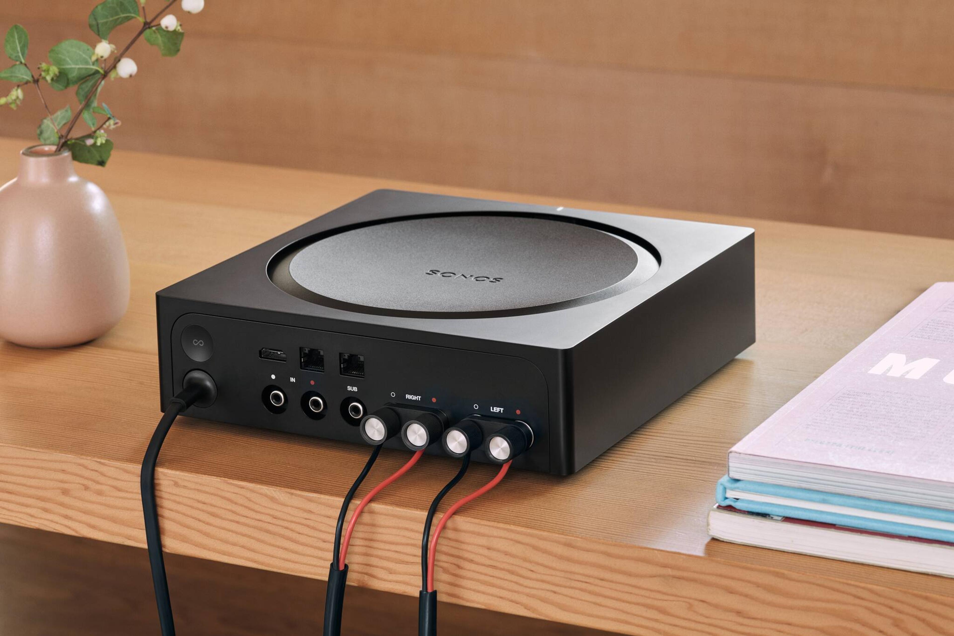 Garso stiprintuvas su tinklo grotuvu Sonos AMP, Juodos spalvos aprašymas - Prekės nuotrauka