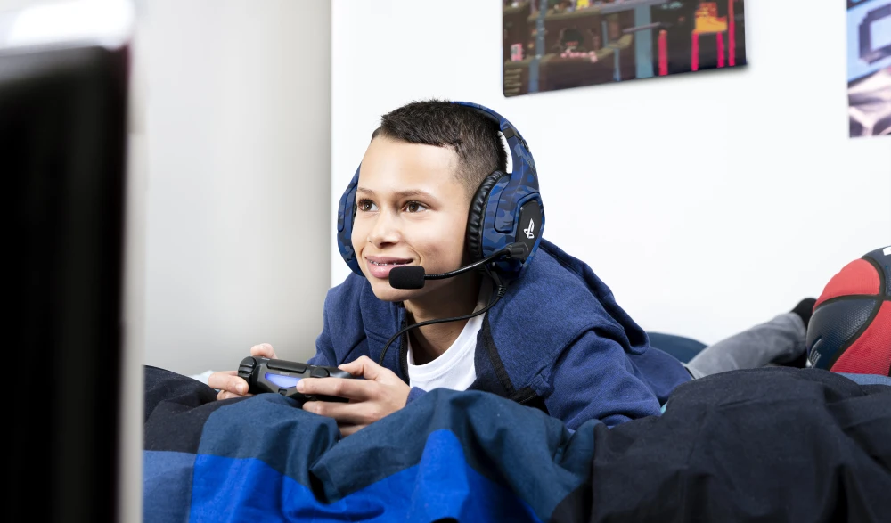 Žaidimų ausinės Trust GXT 488 Forze-B PS4 oficialus licencijuotas produktas, Mėlynos, 23532 aprašymas - Prekės nuotrauka