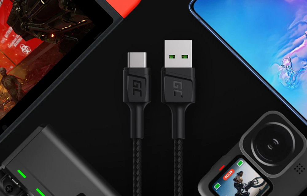 Green Cell Žalias Cell GREENCELL laidas GC PowerStream USB-A – USB-C 120cm Ultra Charge QC 3.0 aprašymas - Prekės nuotrauka