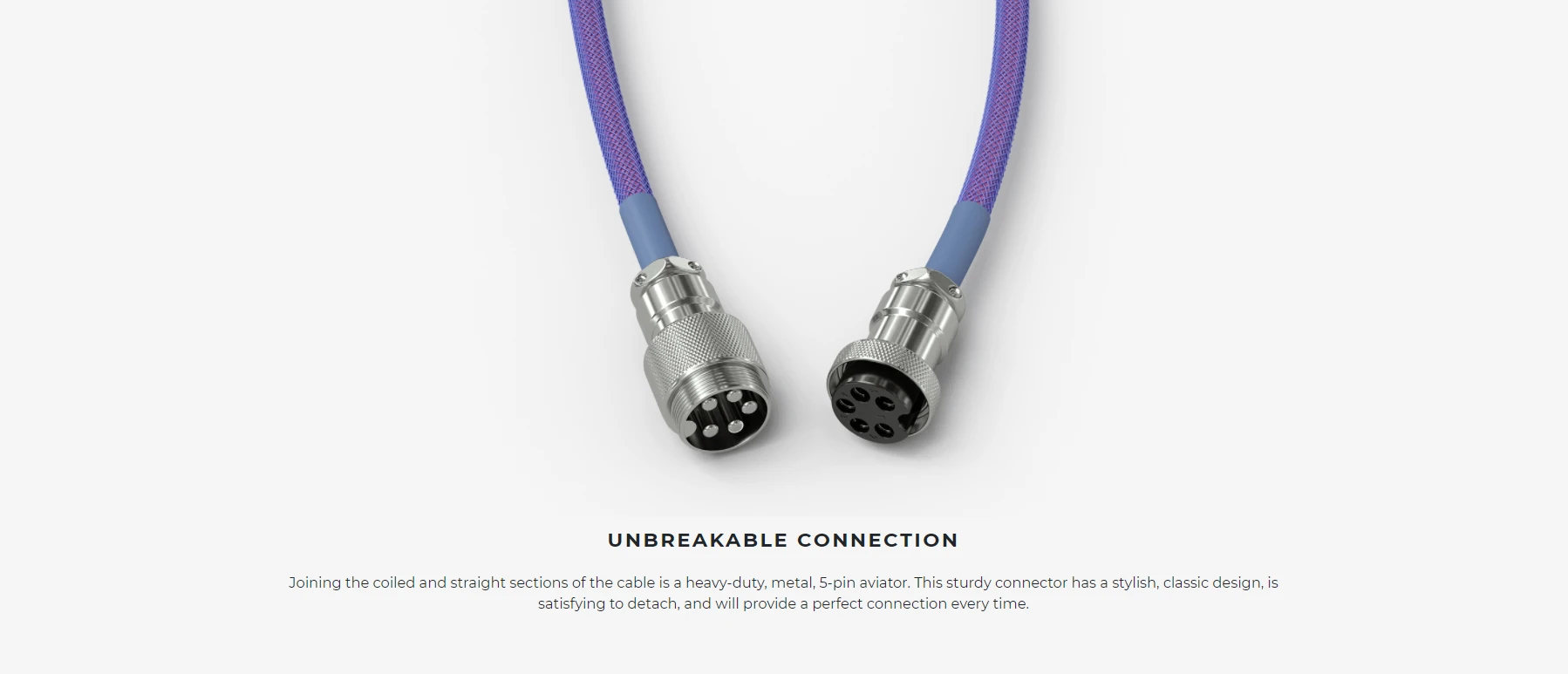 Glorious Coiled Cable, Klaviatūros kabelis, Ghost White aprašymas - Prekės nuotrauka