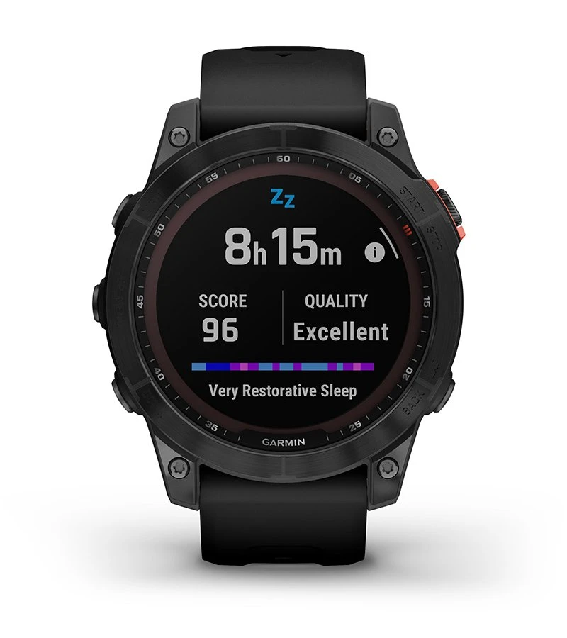 Išmanusis laikrodis Garmin fenix 7 Solar, Pilkos skalūno spalvos, su juodos spalvos silikoniniu dirželiu (Ekspozicinė prekė) aprašymas - Prekės nuotrauka