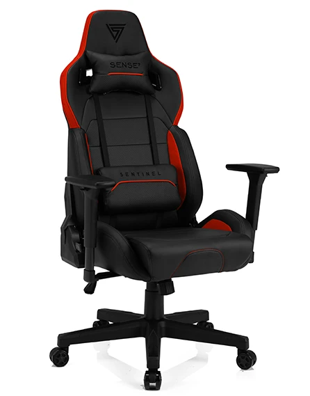 Žaidimų kėdė Sense7 Sentinel Gaming Chair, Juoda-raudona aprašymas - Prekės nuotrauka