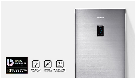Šaldiklis Šaldytuvas SAMSUNG RB33J3205SA/EF 186 cm A+ Inox No frost aprašymas - Prekės nuotrauka