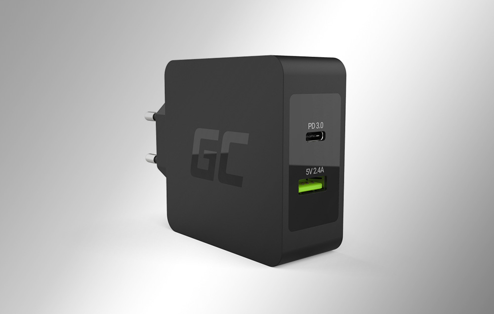 Asus Žalias Cell GREENCELL CHAR10 įkroviklis Žalias Cell USB-C 45W PD su USB-C laidu aprašymas - Prekės nuotrauka