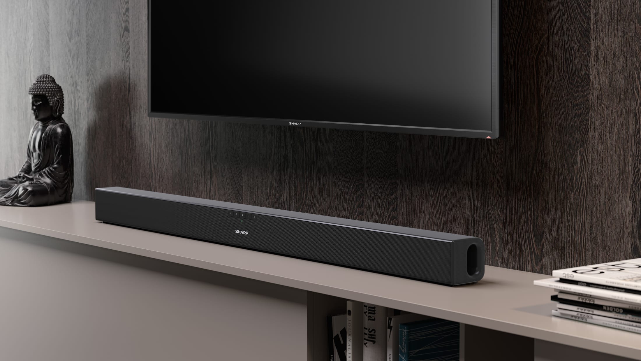 Namų kino garso sistema Sharp HT-SB140(MT) 2.0 Slim, Juodos spalvos aprašymas - Prekės nuotrauka