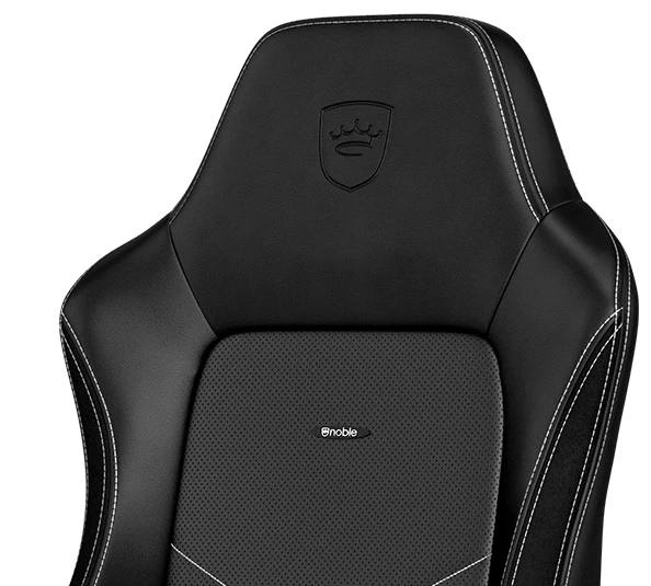 Žaidimų kėdė Noblechairs HERO PU-Leather Gaming Chair, Juoda-balta aprašymas - Prekės nuotrauka
