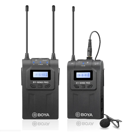 „Boya UHF Dual Lavalier“ belaidis mikrofonas BY-WM8 Pro-K1 aprašymas - Prekės nuotrauka