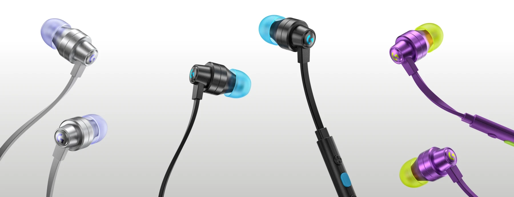 Į ausis įkišamos ausinės žaidimams Logitech G333, Violetinė aprašymas - Prekės nuotrauka