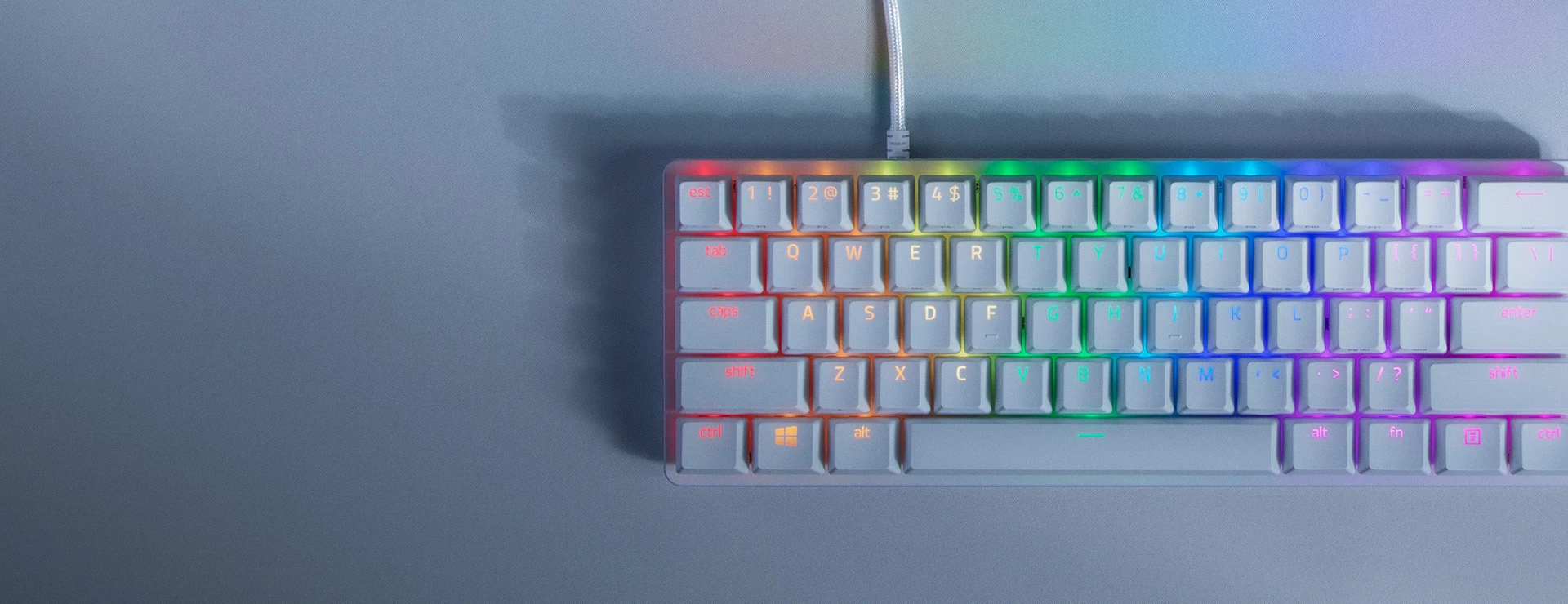 60% Mechaninė Žaidimų klaviatūra Razer Huntsman Mini Mercury Edition, Red Switch, US išdėstymas aprašymas - Prekės nuotrauka