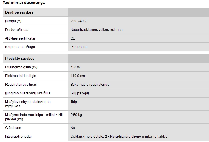 Plakiklis Bosch MFQ4020 maišytuvas Rankinis maišytuvas 450 W Antracito spalvos, Baltas aprašymas - Prekės nuotrauka