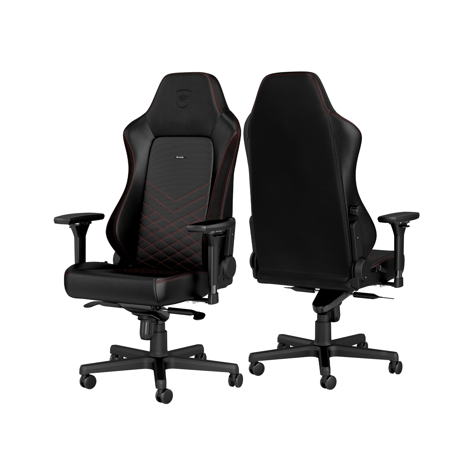 Žaidimų kėdė Noblechairs HERO PU-Leather Gaming Chair, Juoda-raudona aprašymas - Prekės nuotrauka