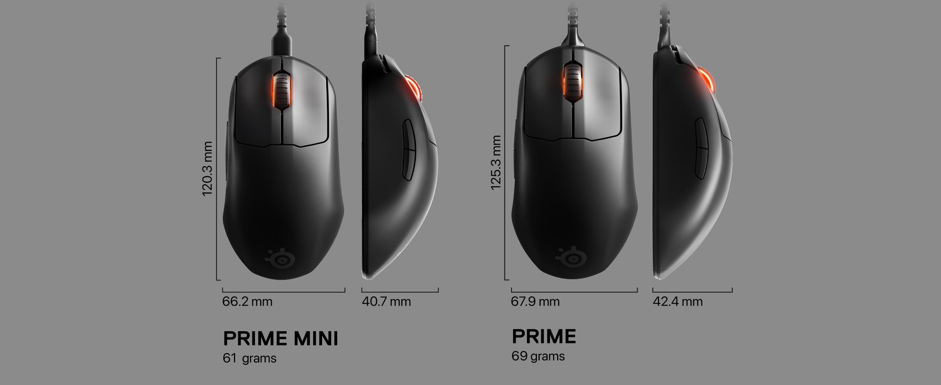 Žaidimų Pelė SteelSeries Prime, Juodos spalvos aprašymas - Prekės nuotrauka