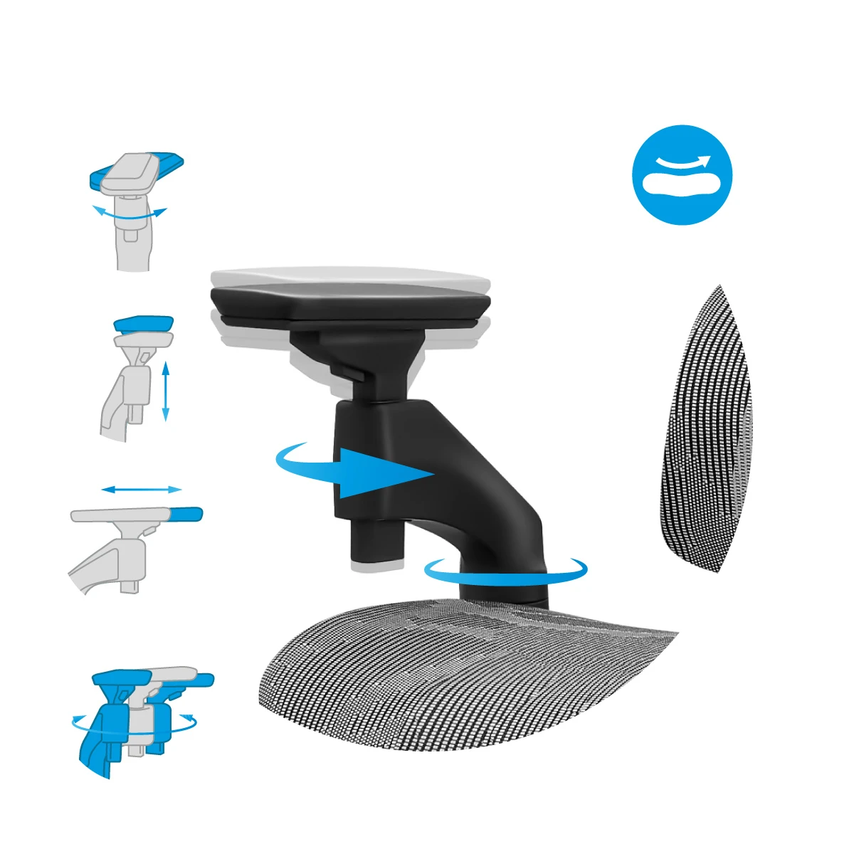 Ergonominė biuro kėdė Mark Adler Expert 8.5, Pilkos spalvos aprašymas - Prekės nuotrauka