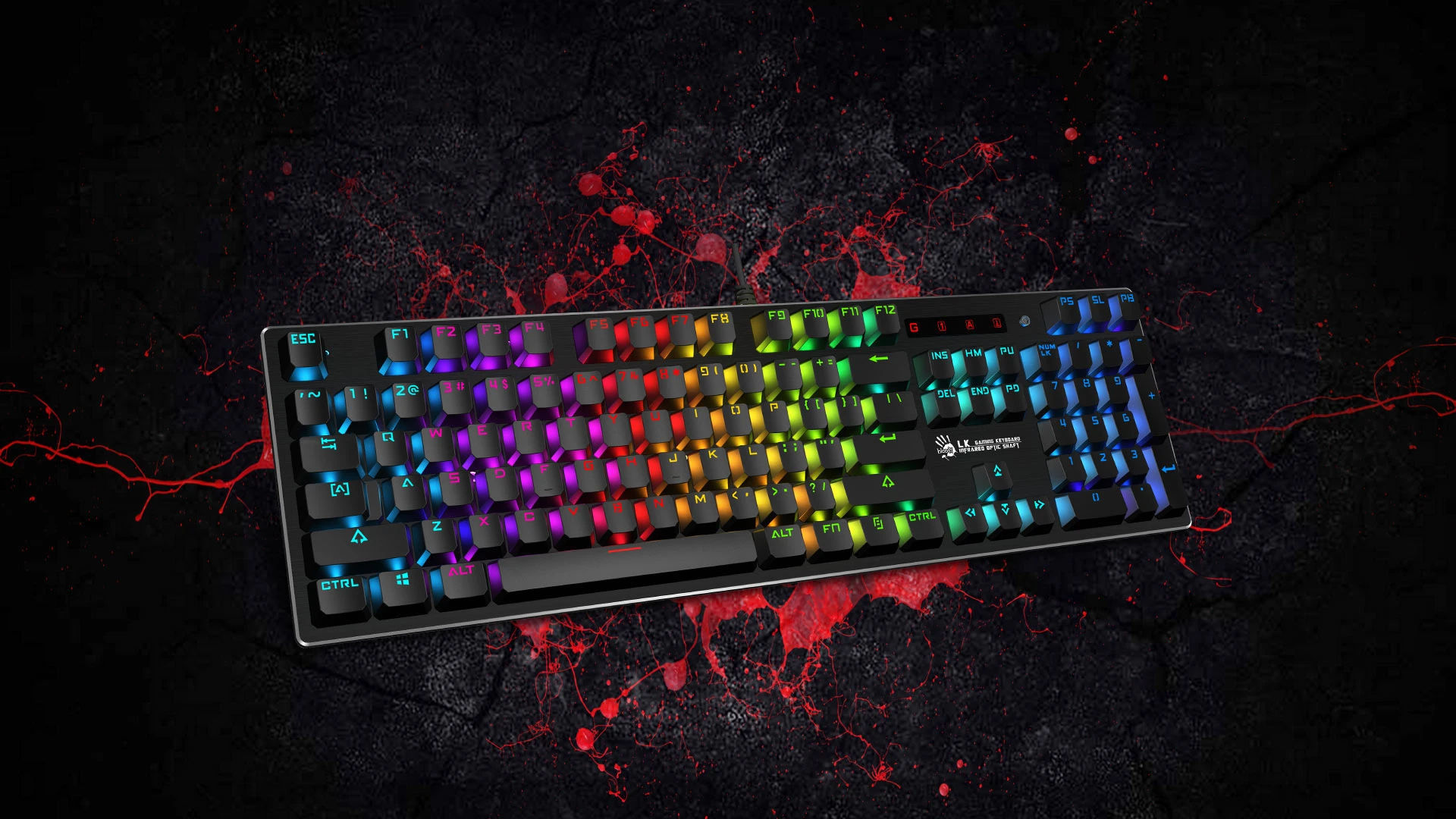 Mechaninė klaviatūra A4Tech Bloody B802R RGB (LK Blue Switch) aprašymas - Prekės nuotrauka