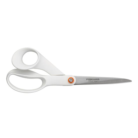 Fiskars FF universalios žirklės 21 cm, baltos aprašymas - Prekės nuotrauka