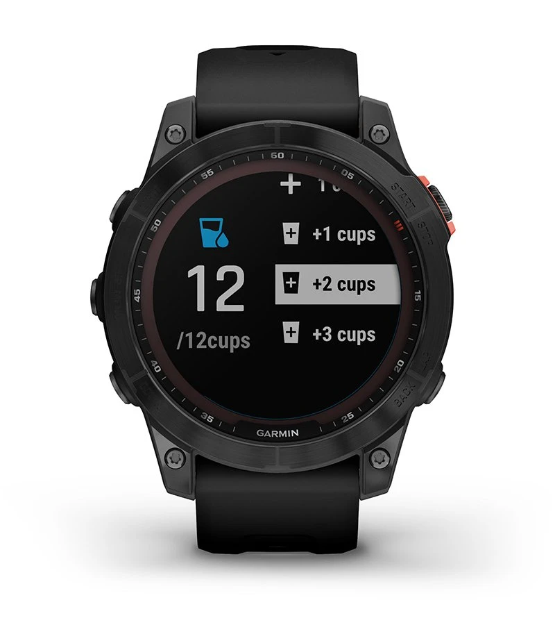 Išmanusis laikrodis Garmin fenix 7 Solar, Pilkos skalūno spalvos, su juodos spalvos silikoniniu dirželiu (Ekspozicinė prekė) aprašymas - Prekės nuotrauka