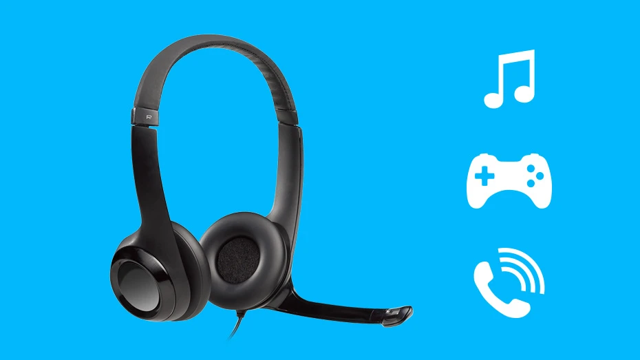 Universalios ausinės Logitech H390, su mikrofonu, USB jungtis aprašymas - Prekės nuotrauka